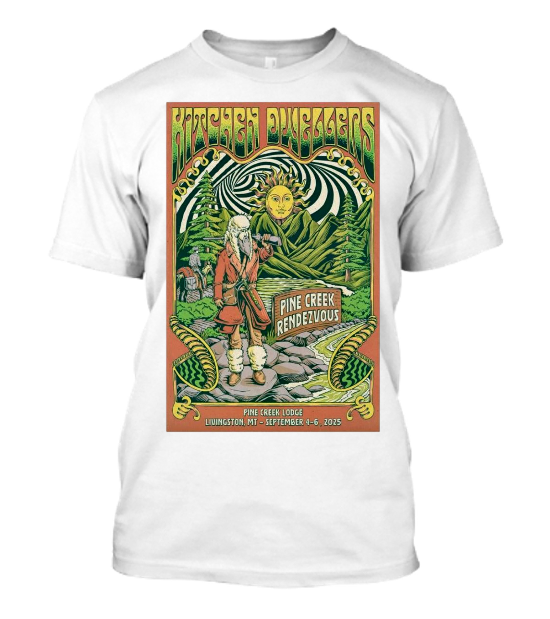 Kitchen Dwellers Pine Creek Rendezvous September 4-6 2025 Pine Creek Lodge Livingston MT T-Shirt