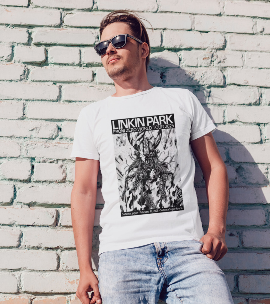 Linkin Park From Zero World Tour 2025 Saitama Japan February 12 Saitama Super Arena Samurai Art T-Shirt