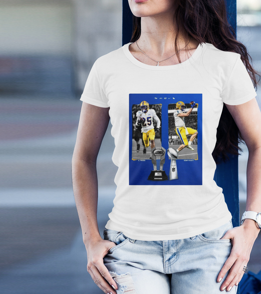 Pitt Panthers A.J. Woods Kenny Pickett ACC And Super Bowl Champions T-Shirt