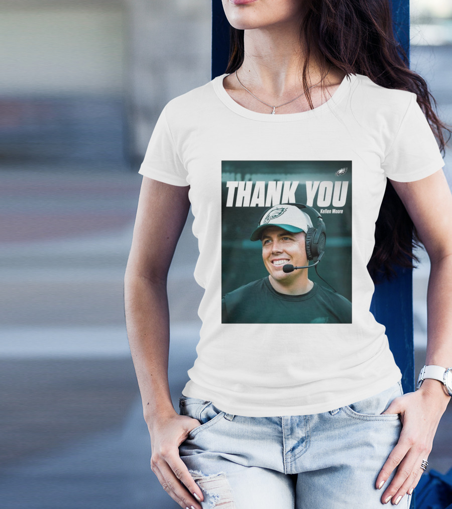 Philadelphia Eagles Thank You Kellen Moore With Eagles Logo And Headset T-Shirt