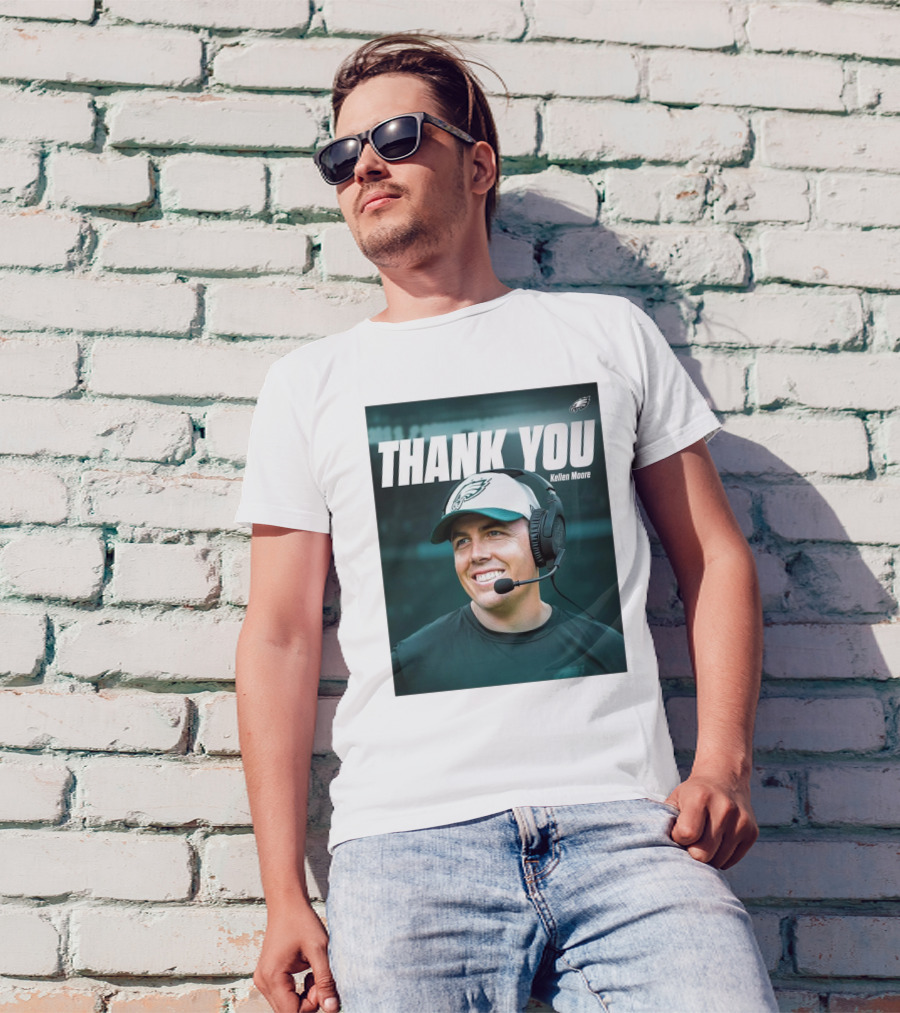 Philadelphia Eagles Thank You Kellen Moore With Eagles Logo And Headset T-Shirt
