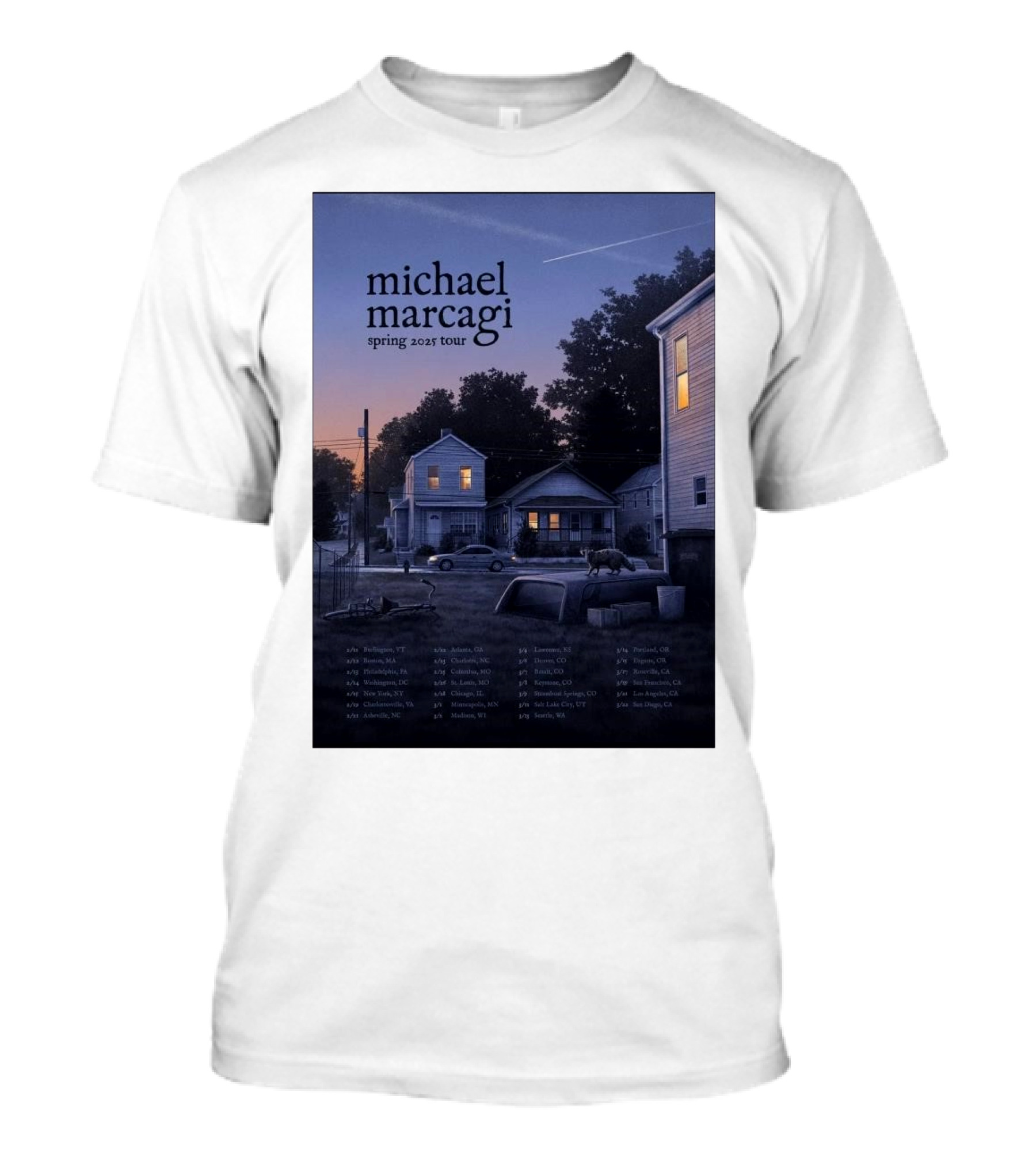 Michael Marcagi Spring 2025 Tour - Burlington VT Boston MA Schedule T-Shirt