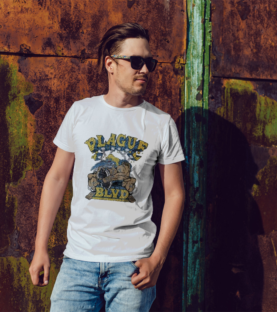 Plague Blvd Gym Boss Bodybuilder With Dumbbells T-Shirt