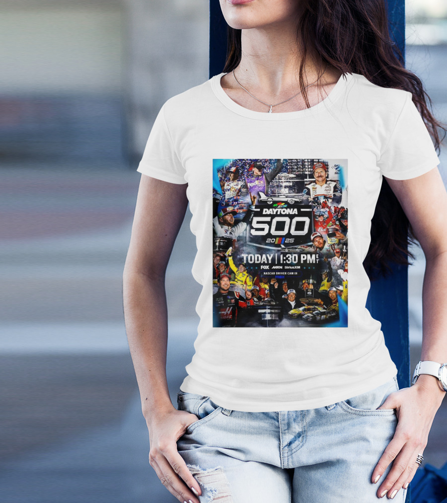 Daytona 500 February 16 2025 The Biggest Stars On The Biggest Stage NASCAR Race Event Fox MRN SiriusXM T-Shirt