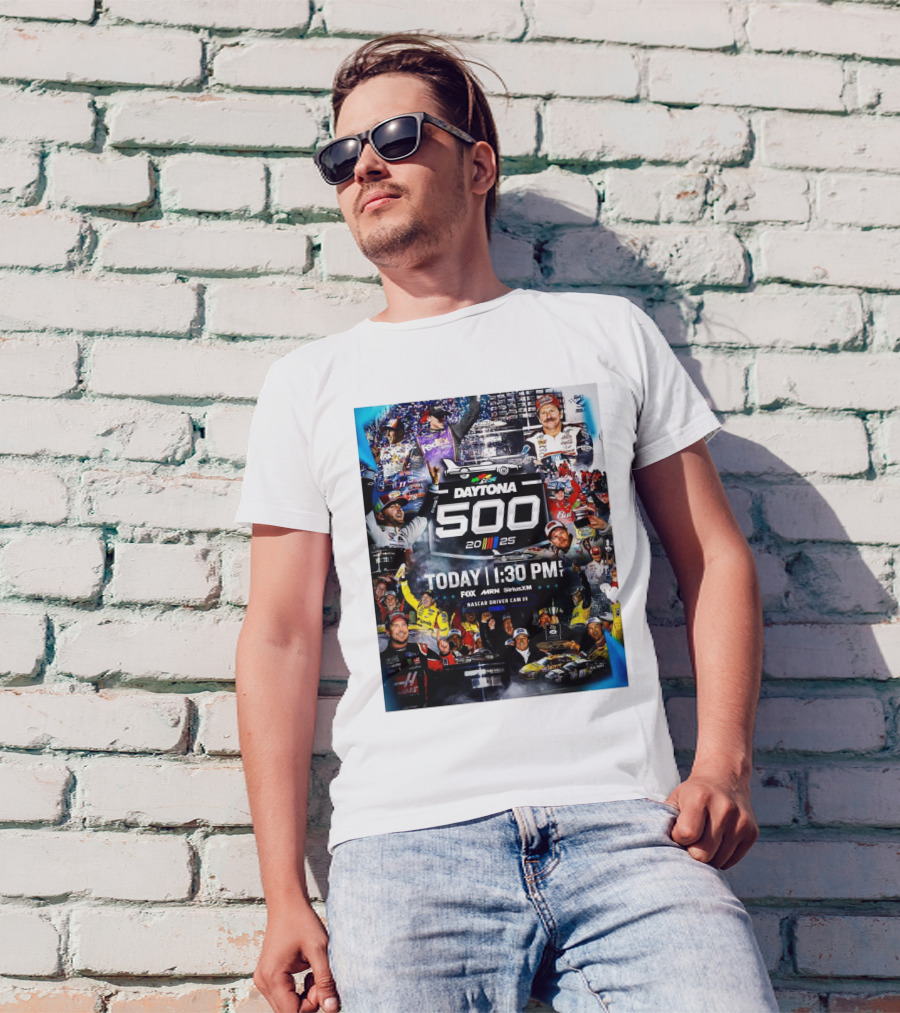 Daytona 500 February 16 2025 The Biggest Stars On The Biggest Stage NASCAR Race Event Fox MRN SiriusXM T-Shirt