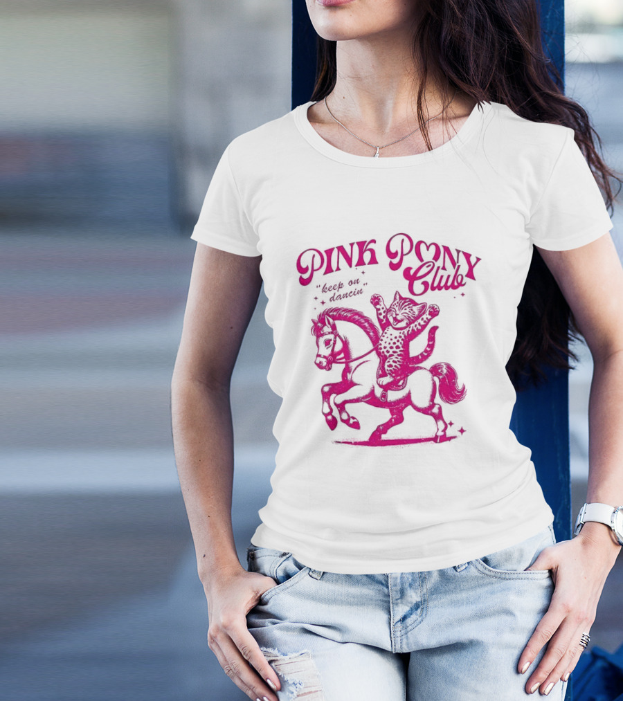 Pink Pony Club Cat Lover Disco Retro Birthday T-Shirt