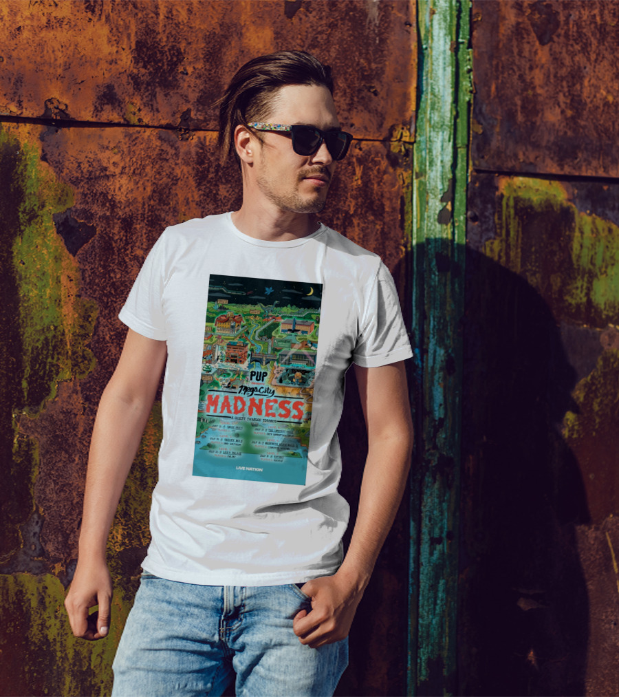Pup Presents Megacity Madness A Quest Through Toronto July 13-19 2025 Tour Six Shows Featured Players Salads Jeff Rosenstock Bad Waitress T-Shirt