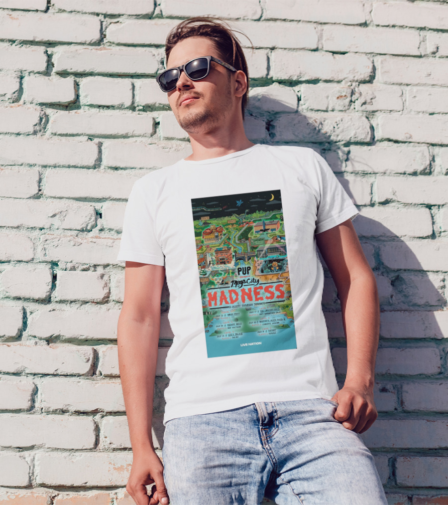 Pup Presents Megacity Madness A Quest Through Toronto July 13-19 2025 Tour Six Shows Featured Players Salads Jeff Rosenstock Bad Waitress T-Shirt