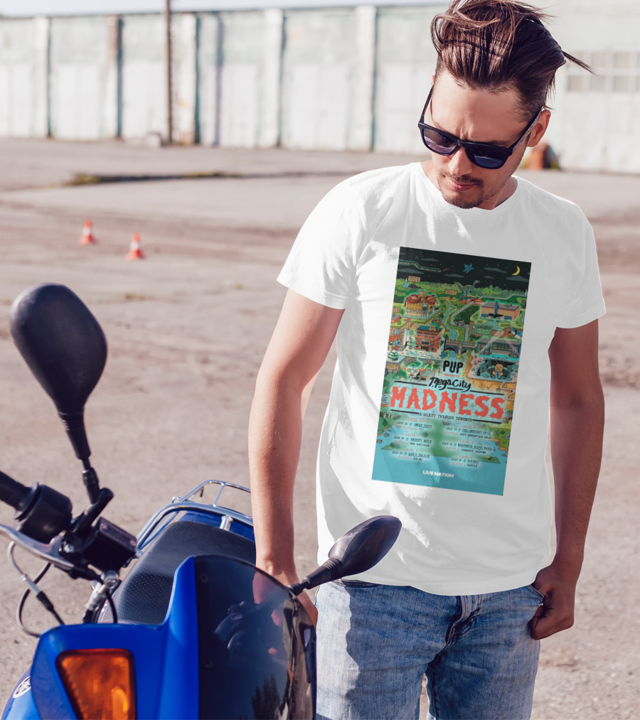 Pup Presents Megacity Madness A Quest Through Toronto July 13-19 2025 Tour Six Shows Featured Players Salads Jeff Rosenstock Bad Waitress T-Shirt