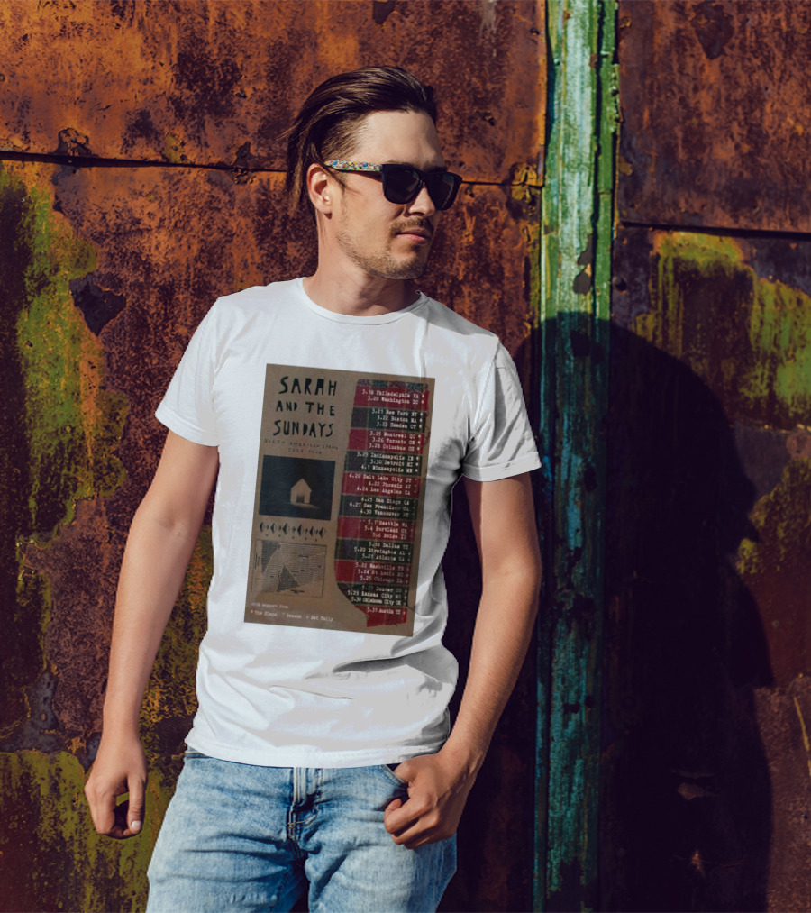 Sarah And The Sundays North American Spring 2025 Tour With The Slaps Beeson Rat Tally T-Shirt