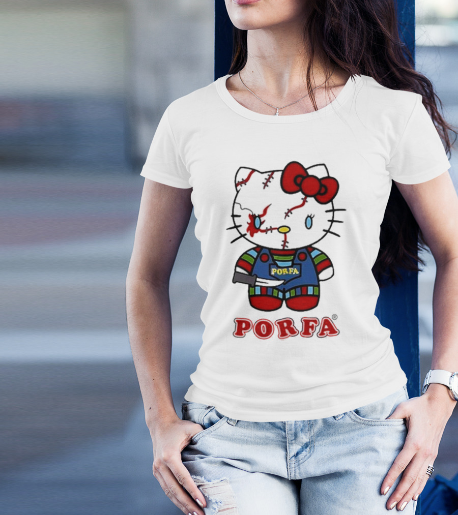 Porfa Hello Kitty Zombie Halloween T-Shirt