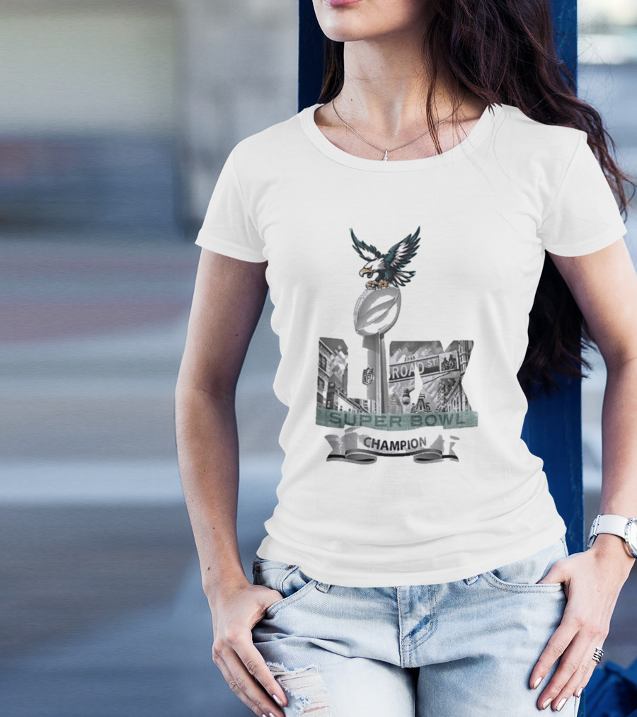 PHILLY SUPER BOWL LIX CHAMPION EAGLE BROAD STREET 2025 T-Shirt