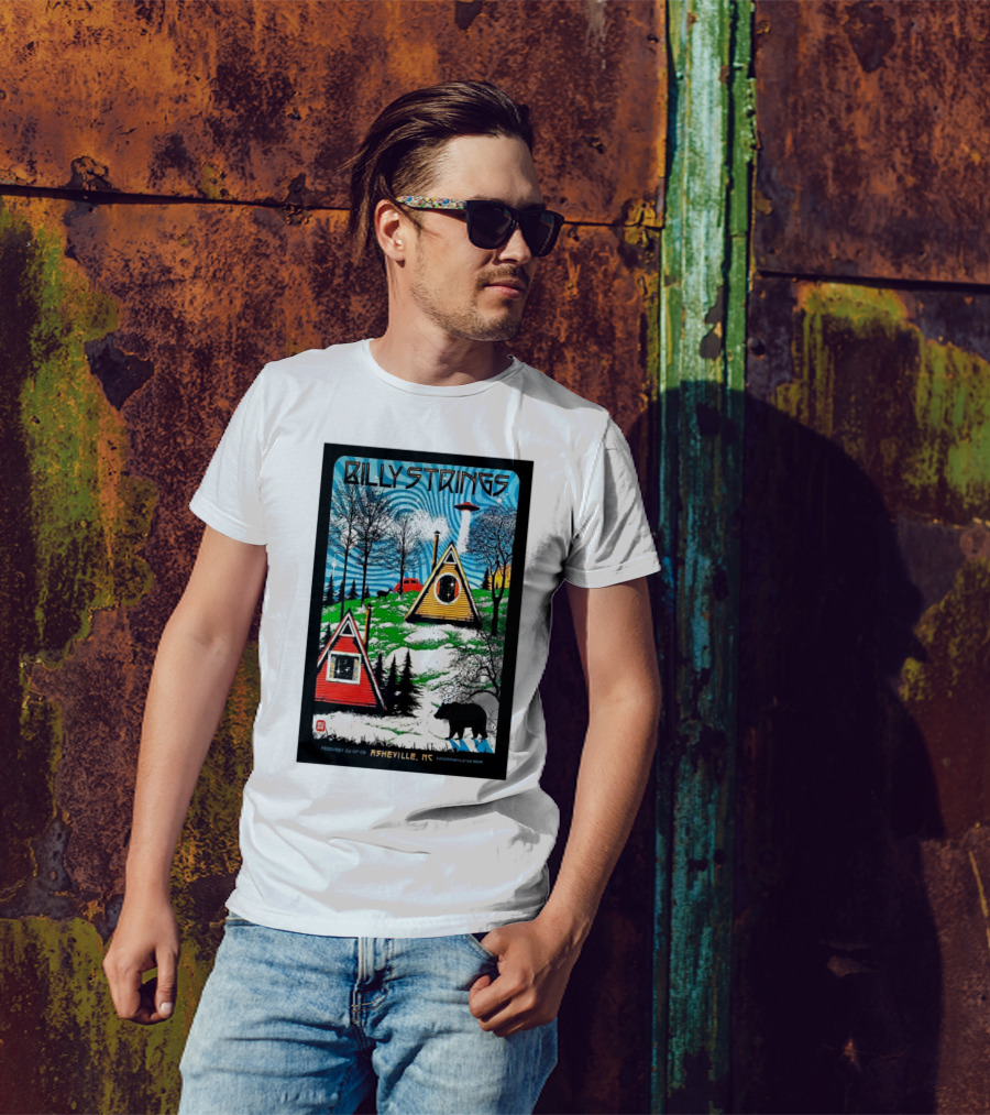 Billy Strings Feb 6-8 2025 ExploreAsheville.com Arena NC Cabin UFO Bear Forest T-Shirt
