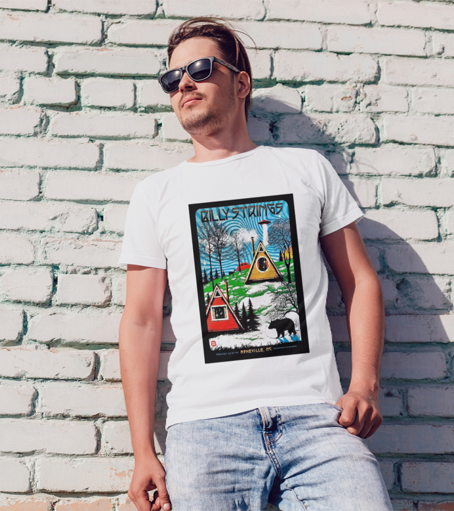 Billy Strings Feb 6-8 2025 ExploreAsheville.com Arena NC Cabin UFO Bear Forest T-Shirt