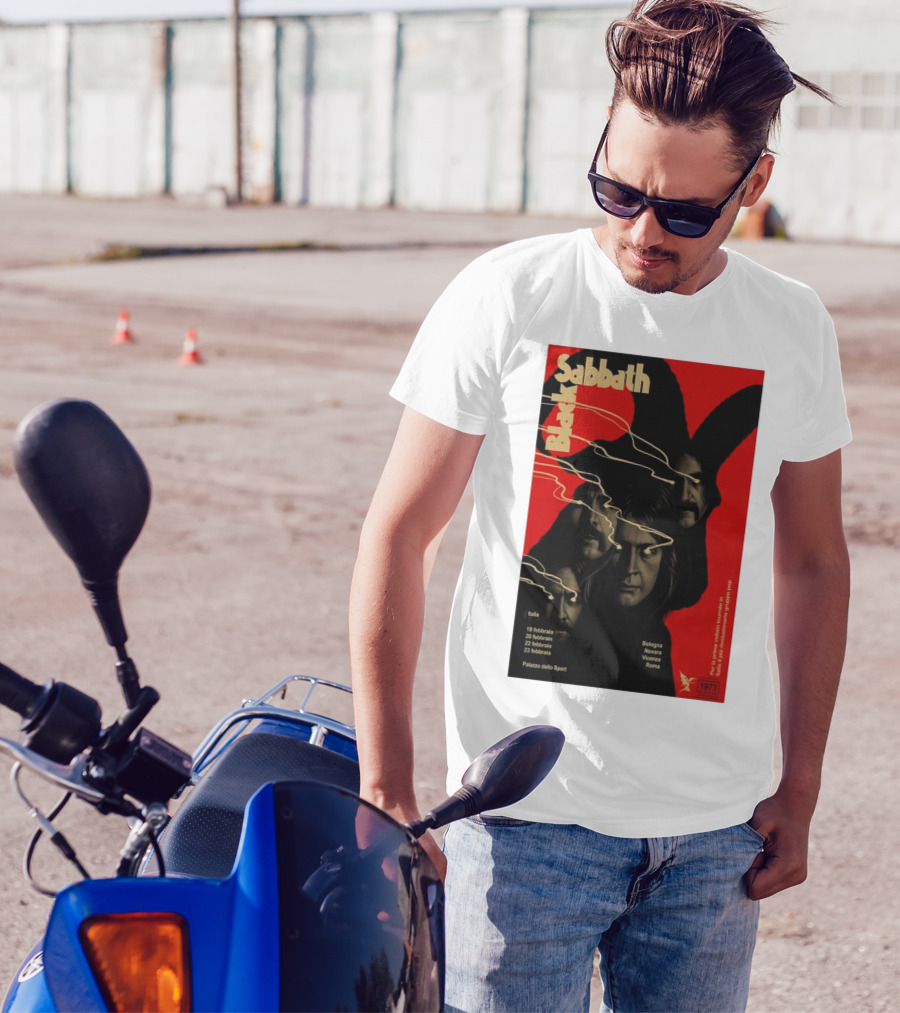 Black Sabbath Italy Tour February 2025 Bologna Novara Vicenza Roma Palazzo Dello Sport T-Shirt