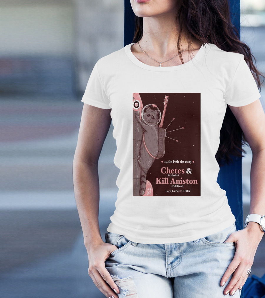 Chetes & Kill Aniston February 14 2025 Foro La Paz CDMX Space Raccoon T-Shirt