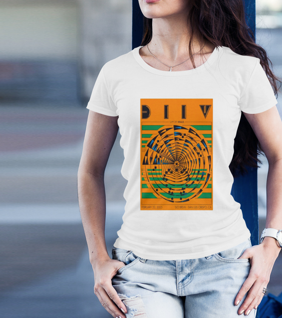 DIIV February 22 2025 SLO Brew San Luis Obispo CA Support Kraus T-Shirt