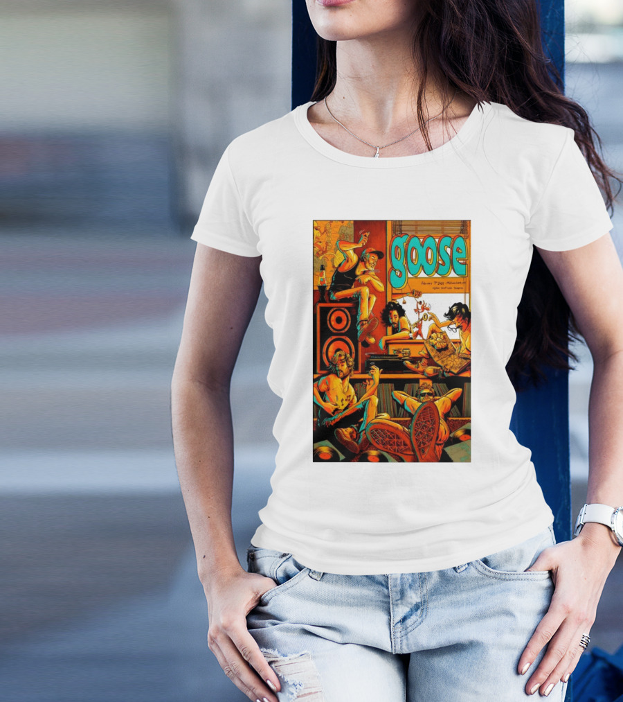 Goose The Band February 7 2025 Milwaukee WI Miller High Life Theatre Tour With Musicians And Vinyl Records T-Shirt