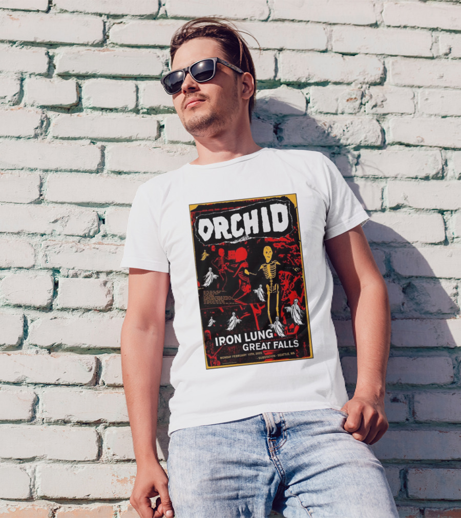 Orchid Iron Lung Great Falls Feb 10 2025 Substation Seattle WA T-Shirt