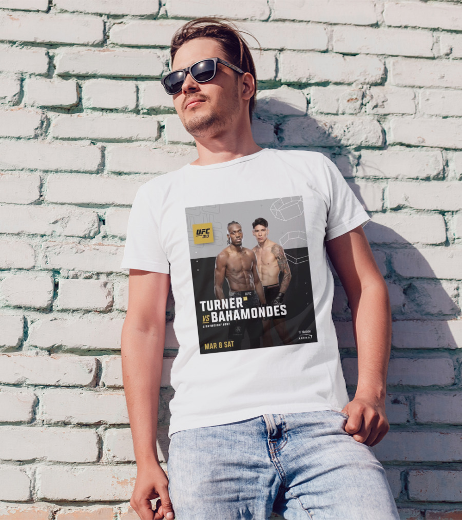 UFC 313 Turner Vs Bahamondes Lightweight Bout Mar 8 2025 T-Mobile Arena T-Shirt