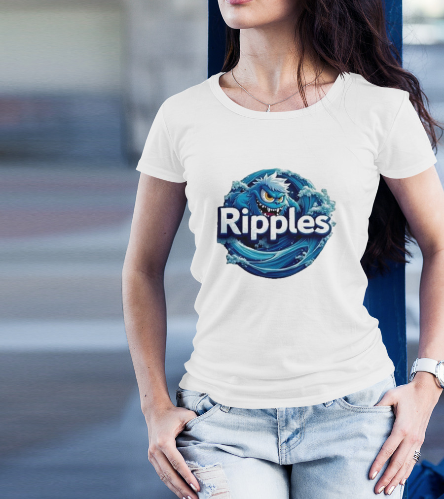 Ripples Monster Blue Waves Creature T-Shirt