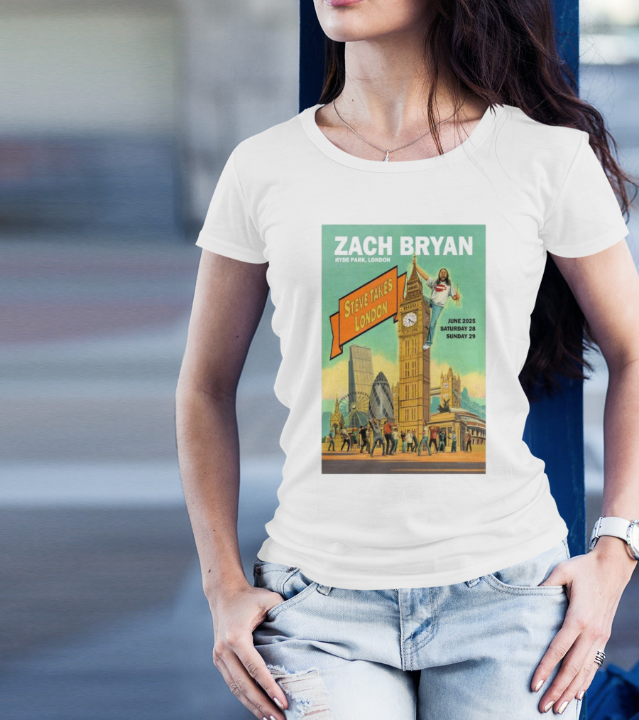 Zach Bryan Hyde Park London June 2025 Steve Takes London Saturday 28 Sunday 29 T-Shirt