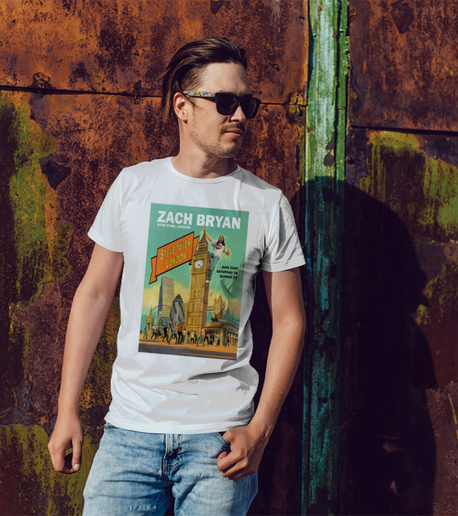 Zach Bryan Hyde Park London June 2025 Steve Takes London Saturday 28 Sunday 29 T-Shirt