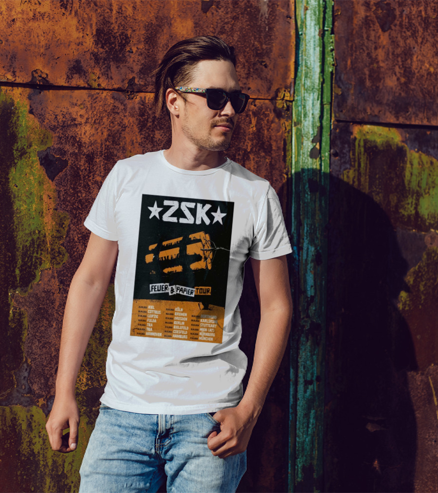 ZSK Feuer And Papier Tour 2025 Kiel Cottbus Leipzig Fulda Tour Dates T-Shirt