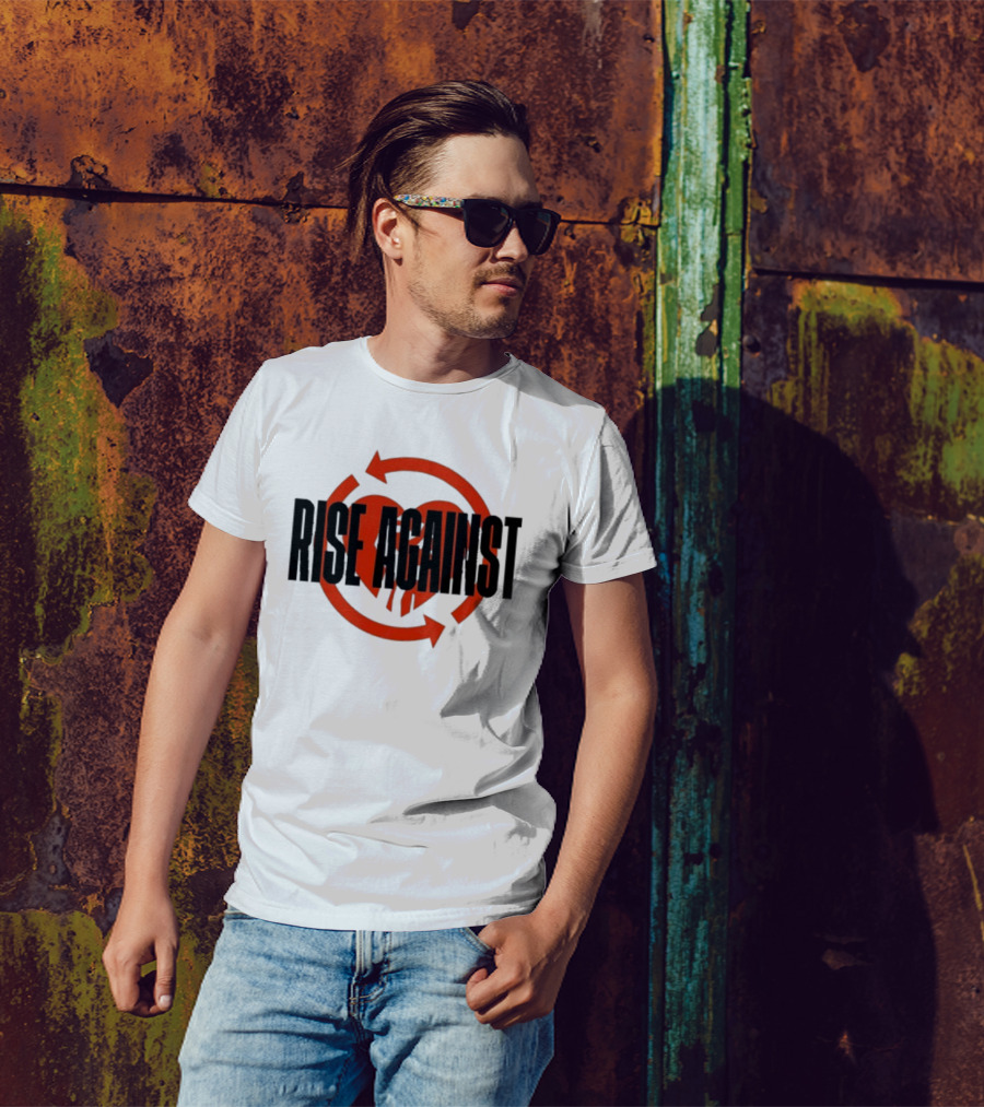 Rise Against Red Heart Fist Arrow Emblem T-Shirt
