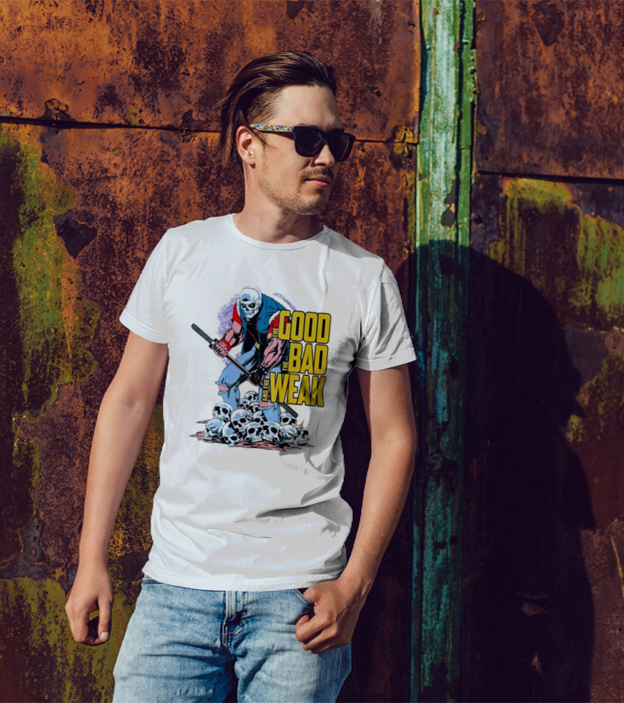 Raskolapparel The Good The Bad The Weak Skull Warrior With Bat T-Shirt