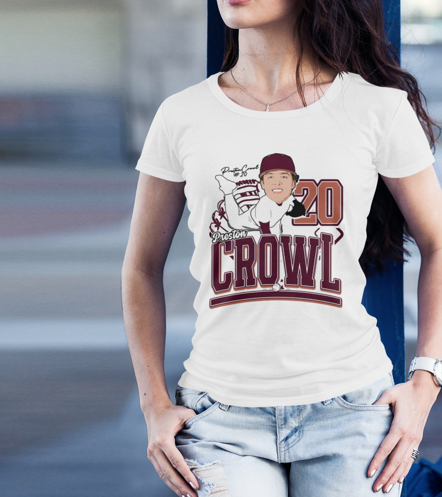 Preston Crowl Baseball 2025 Pitcher Number 20 T-Shirt