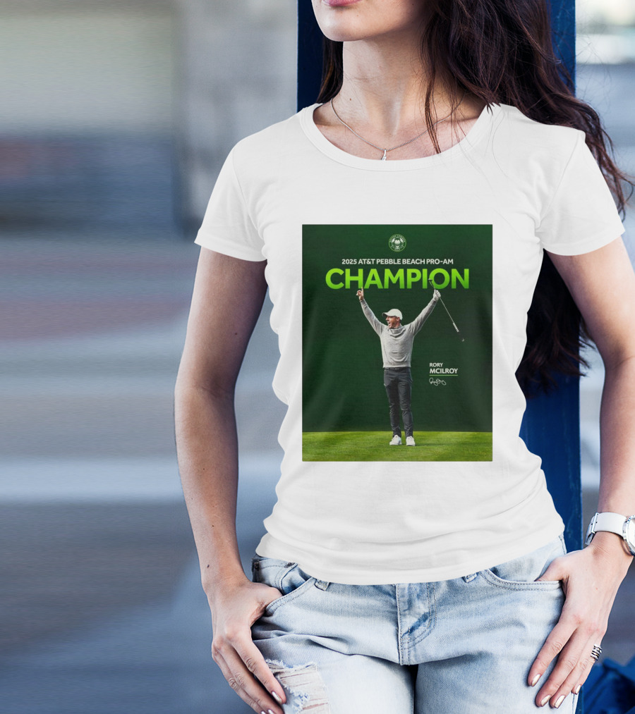 2025 AT&T Pebble Beach Pro-Am Champion Rory McIlroy Signature T-Shirt