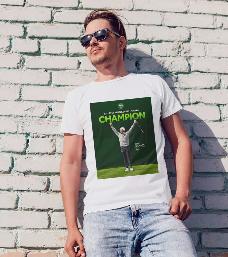 2025 AT&T Pebble Beach Pro-Am Champion Rory McIlroy Signature T-Shirt