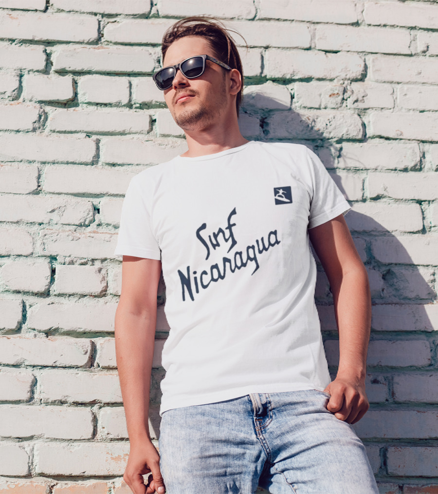 Real Genius Surf Nicaragua Surfboard Icon T-Shirt