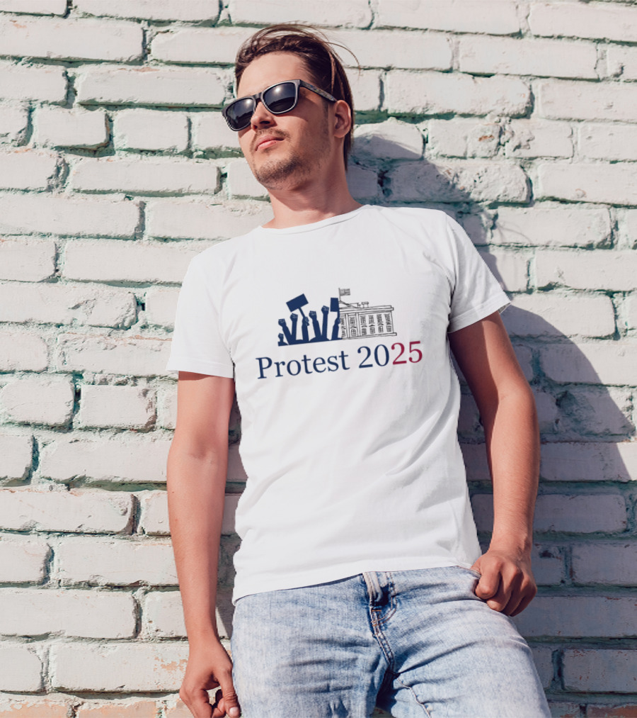 Protest 2025 Hands Off Raised Fists And Signs T-Shirt