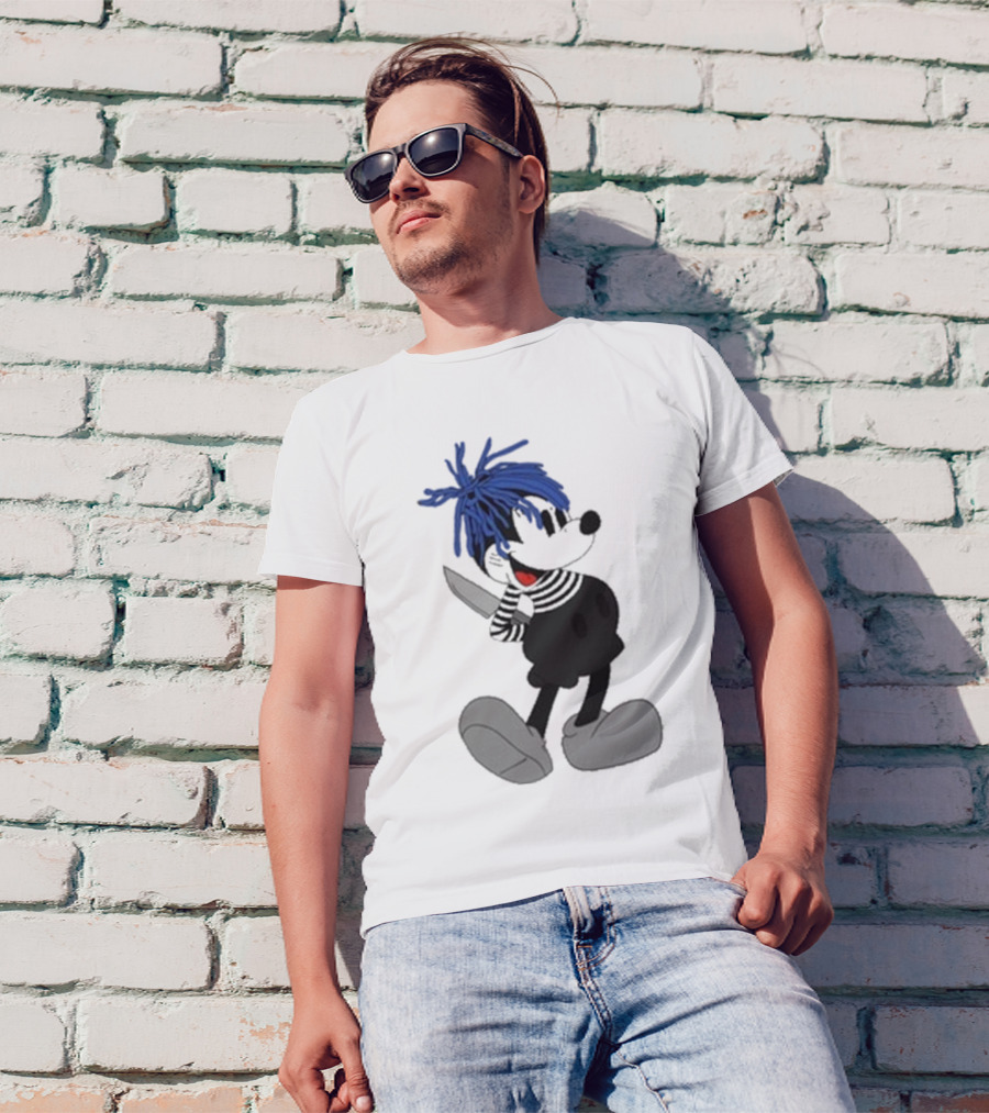 Revenge X Sad Knife Character With Blue Hair And Red Eyes T-Shirt