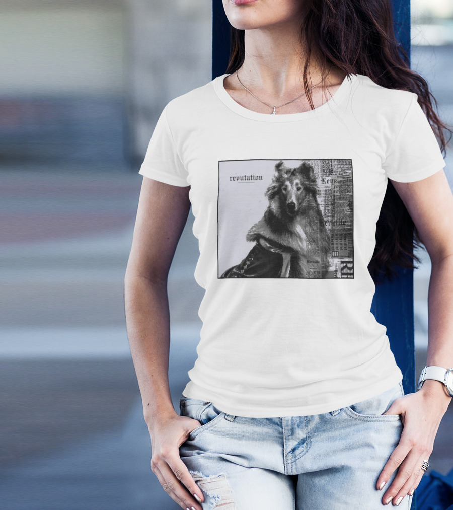 Revutation Reveille Collie Newspaper Style T-Shirt