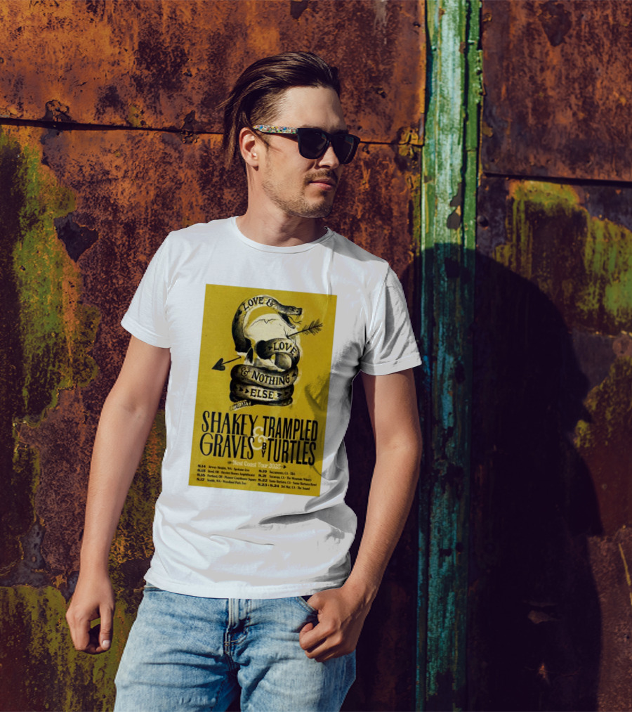 Shakey Graves Trampled By Turtles Love & Nothing Else West Coast Tour 2025 Dates T-Shirt