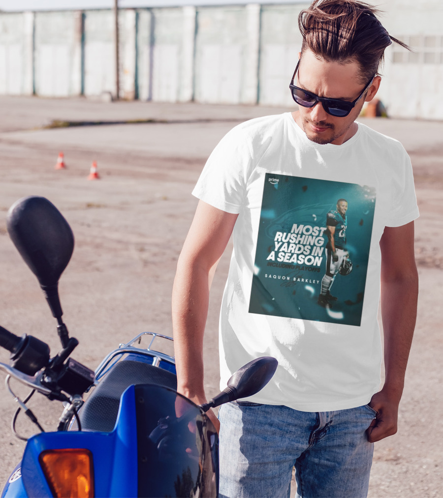 Prime Saquon Barkley Most Rushing Yards Including Playoffs Philadelphia Eagles T-Shirt