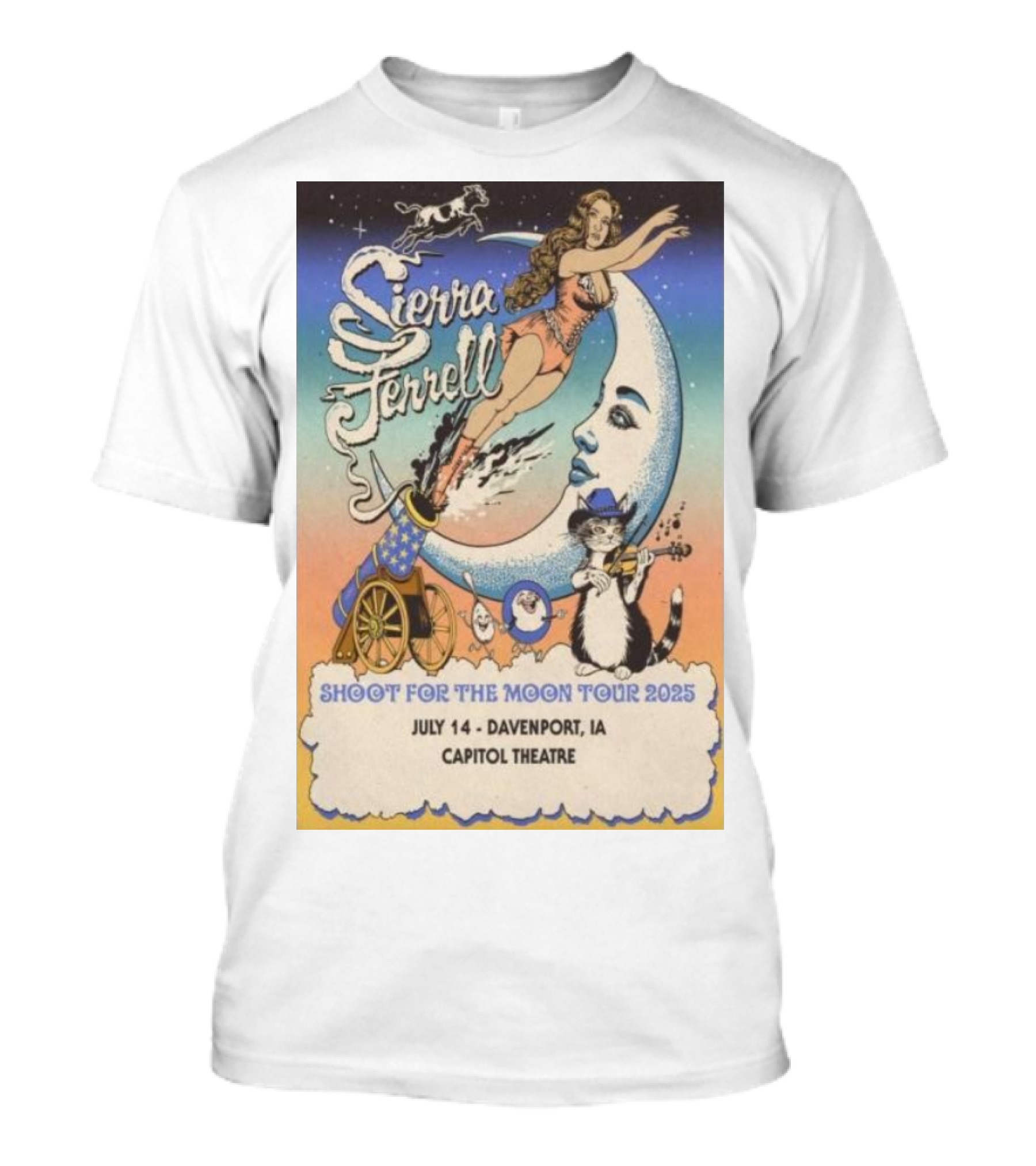 Sierra Ferrell Shoot For The Moon Tour 2025 July 14 Davenport IA Capitol Theatre T-Shirt