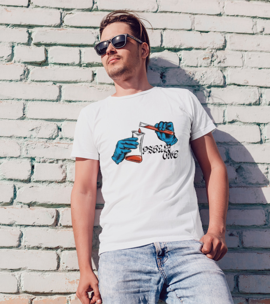 Science Of Psalm Blue Hands With Red Test Tube And Droplet T-Shirt