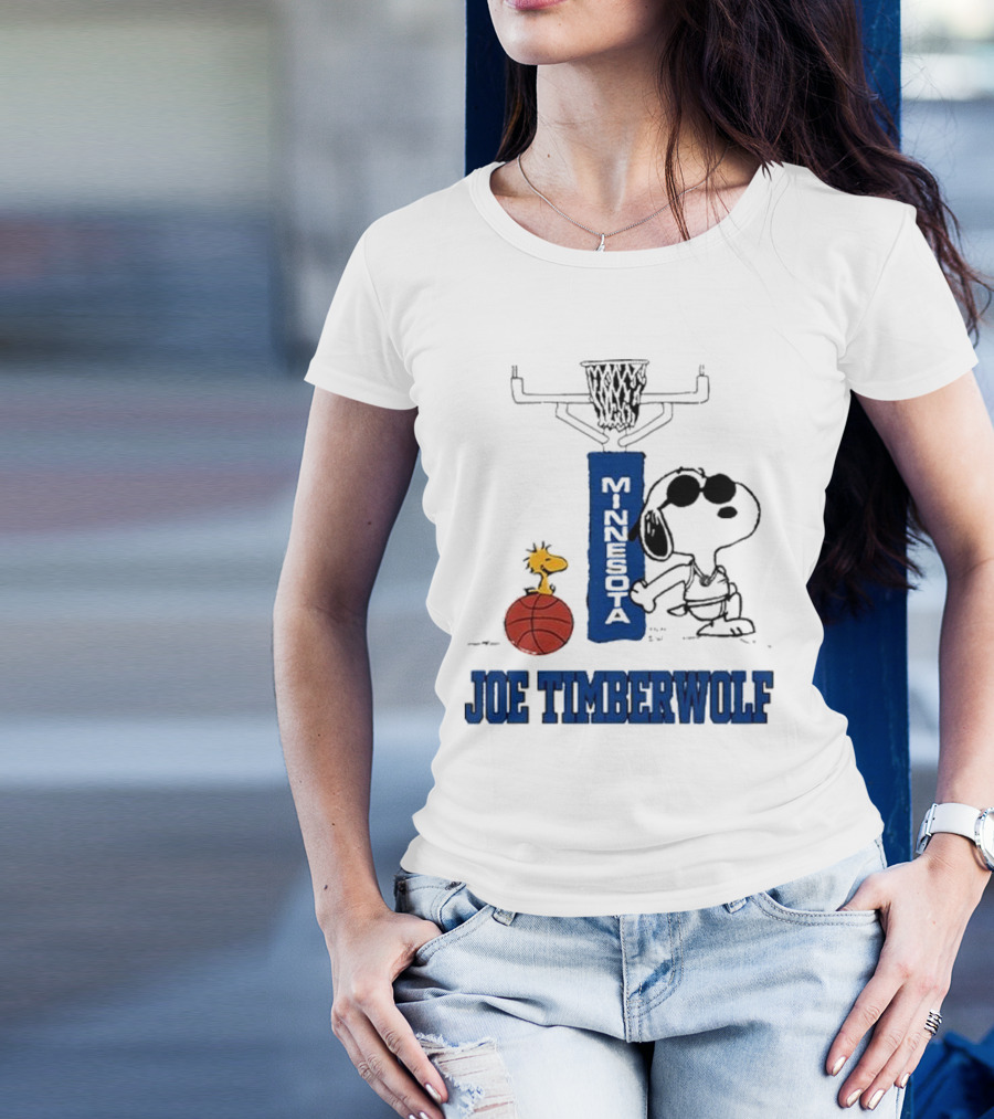 Snoopy Joe Cool Minnesota Timberwolf Basketball T-Shirt