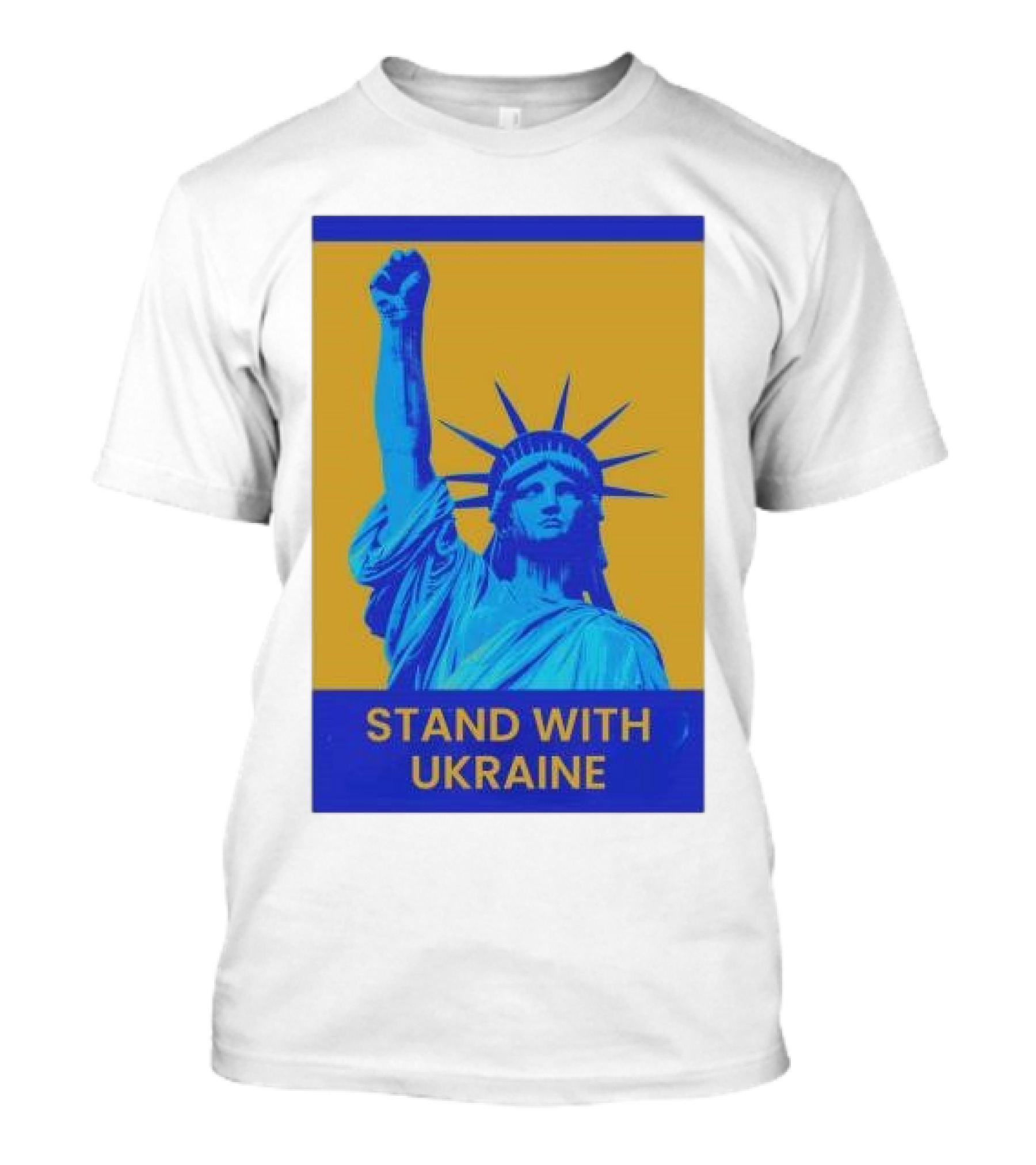 Statue Of Liberty Stand With Ukraine Blue Yellow T-Shirt