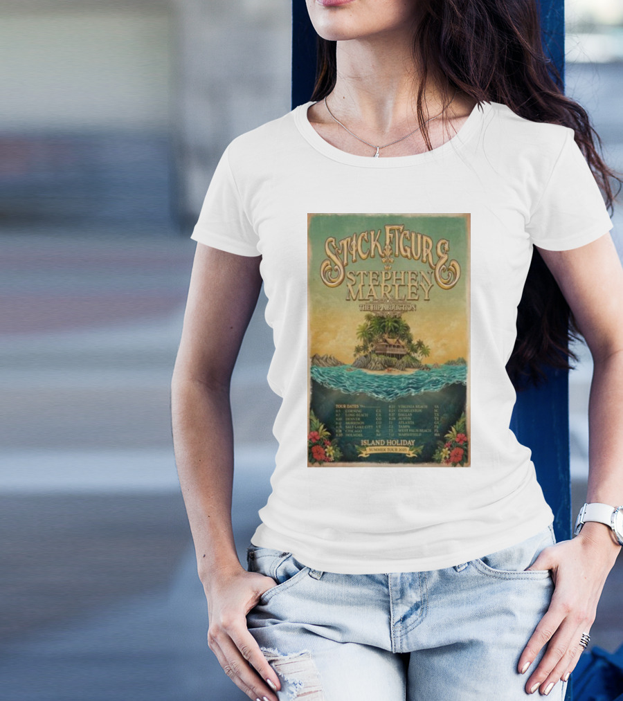 Stick Figure Stephen Marley The Hip Abduction Island Holiday Summer Tour 2025 Vintage T-Shirt
