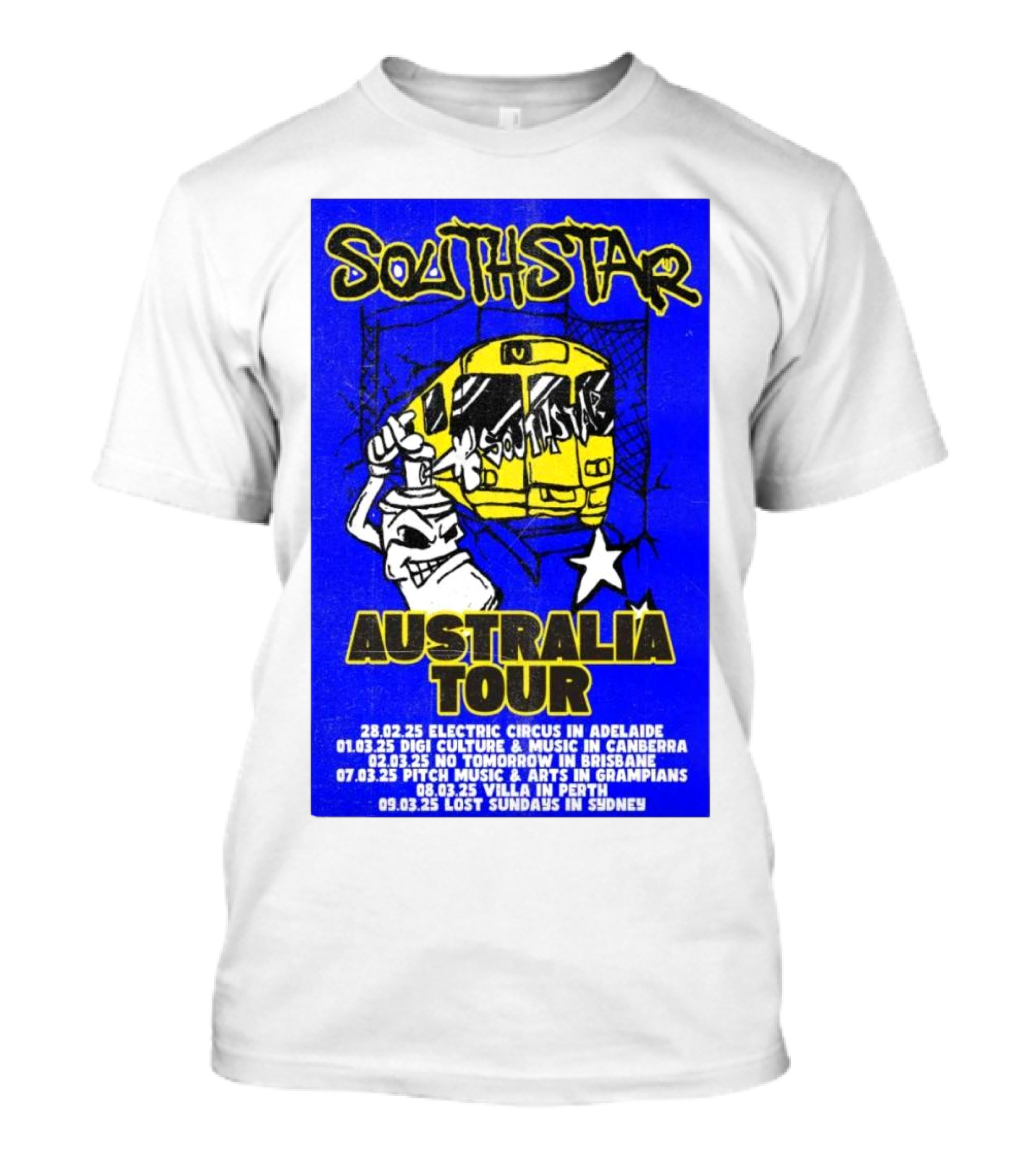 Southstar Australia Tour 2025 Electric Circus Adelaide Digi Culture Music Canberra No Tomorrow Brisbane T-Shirt