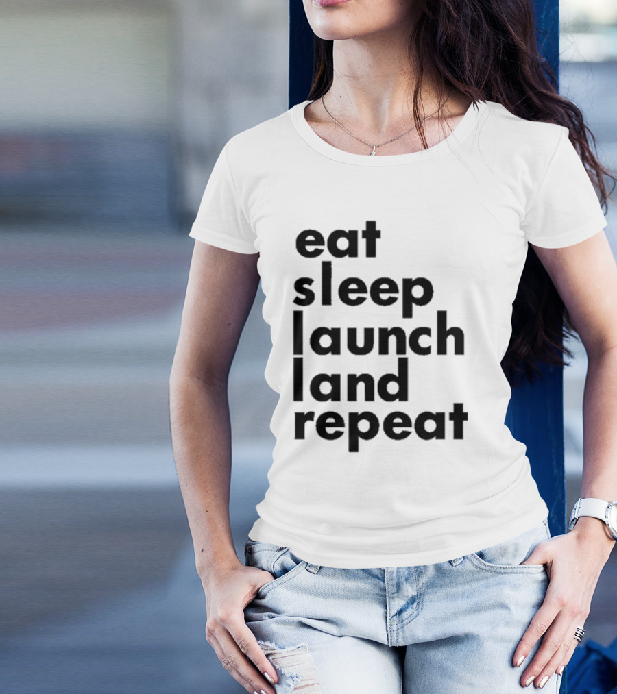 Space Chick Jen Eat Sleep Laugh Repeat T-Shirt