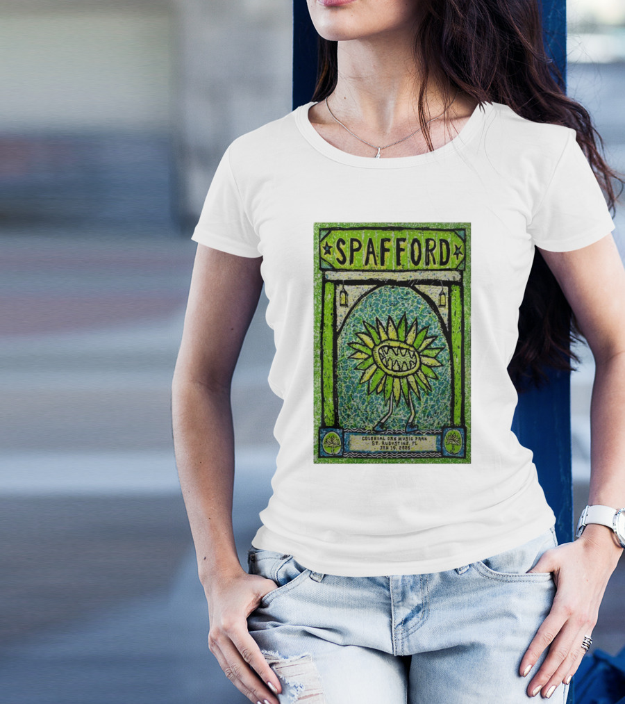 Spafford Colonial Oak Music Park St. Augustine FL Jan 19 2025 Sunflower Art T-Shirt