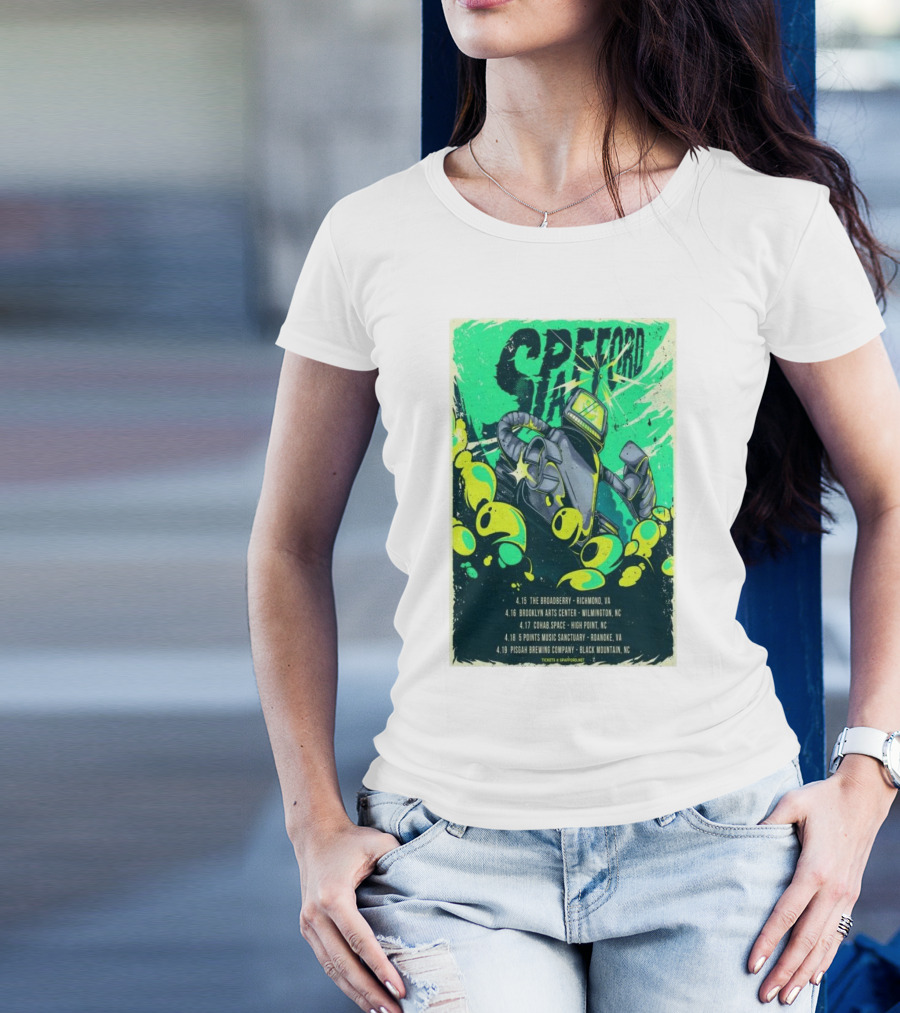 Spafford Southeast April 2025 Tour With Robot And Dates Richmond Wilmington High Point Roanoke Black Mountain T-Shirt