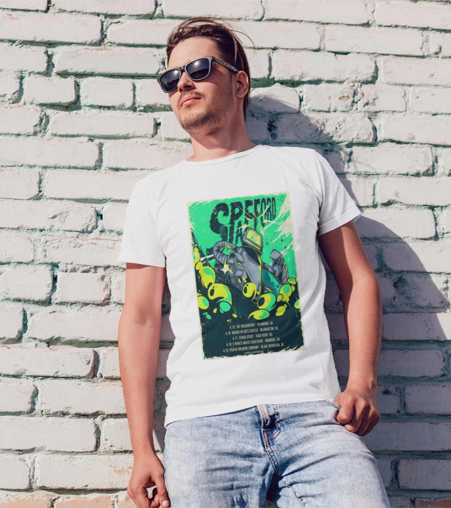 Spafford Southeast April 2025 Tour With Robot And Dates Richmond Wilmington High Point Roanoke Black Mountain T-Shirt
