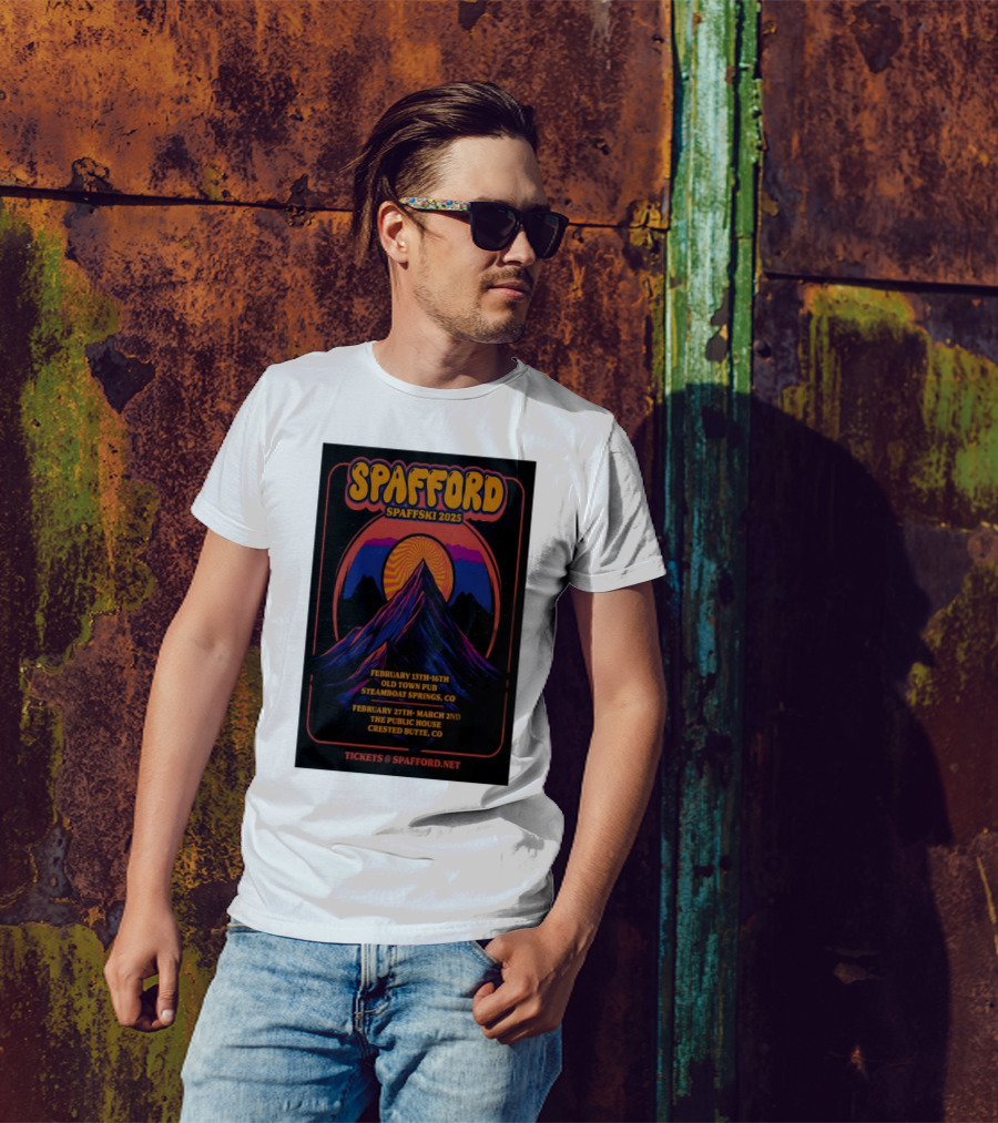 Spafford Spaffski 2025 February Tour Old Town Pub Steamboat Springs CO The Public House Crested Butte CO T-Shirt